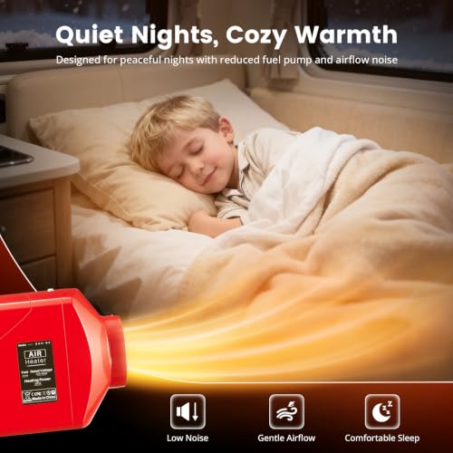 Image of Diesel Heater 12V 5KW with Talking LCD Controller, Aluminum Housing | Diesel Air Heater High Altitude, 15L Large Fuel Tank, Parking Heater for Trucks, Campers, RVs, and Boats