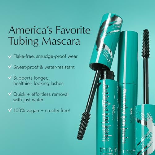 Thrive Causemetics Liquid Lash Extensions Mascara, Tubing Thrive Mascara Lengthening, Volumizing & Curling, Smudge Proof, Washable, No Clumping or Flaking, Vegan & Cruelty Free, Brynn (Rich Black) by Thrive Causemetics - Image 2