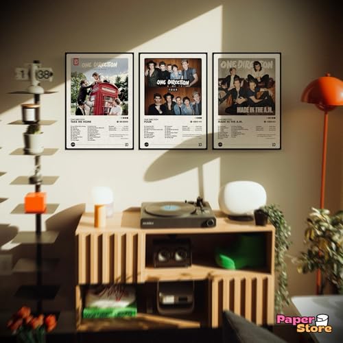 Image of Thepaper9store Pack of 8 - One Direction Music Album Art Wall Posters (8.4 x 12 Inch) Adhesive Tape Included | Aesthetic Wall Decor for Bedroom, Living Room, Office