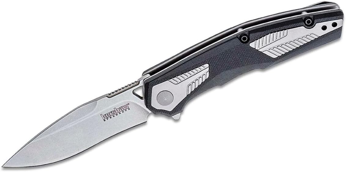 Kershaw Tremolo Pocket Knife, 3.125" 4Cr14 Steel Clip Point Blade, assisted opening EDC,Black