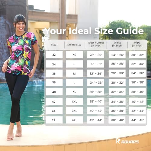 Image of ROVARS RRovars Poly Jersey Two Piece Women Swimwear Printed Swim Top with Plain Legging