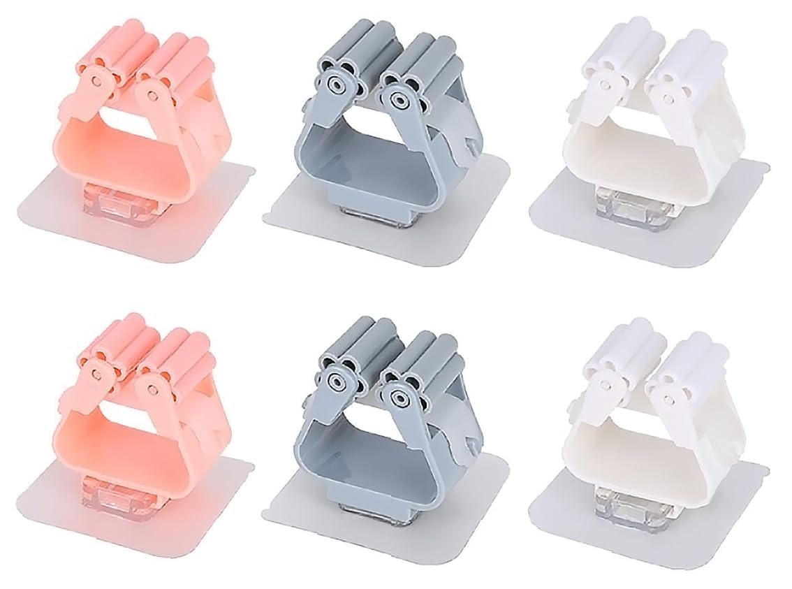 IQS ENTERPRISE Single broom holder bracket Adhesive Mop Holder and Broom Holder Wall Mounted Steel use for bathroom No Drilling Wall Mount Broom Holder use for cloth mop hanging holder (5 pcs)-image-25