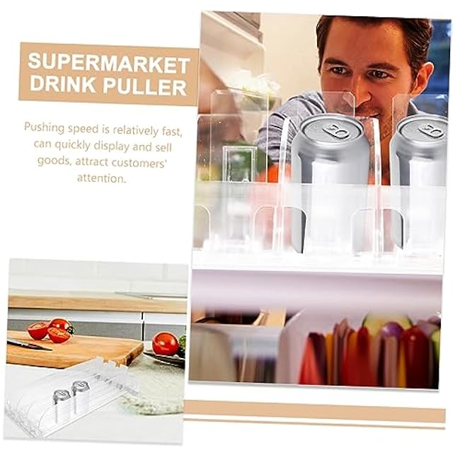 Shelf Pusher Machine for Automatic Replenishment Plastic Drink Pusher Stand Bottle Can Organizer