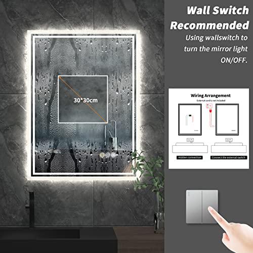 LUVODI-Espejo-Bano-con-Luz-Led-60×80-cm-Espejos-de-Bano-Pared-Antivaho-Moderno-Rectangular-sin-Marco-Inteligente-con-3-Colores-de-Luz-Interruptor-Tactil-Regulable-para-Tocador-Salon-Lavavo