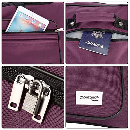 Monzana® Borsone Da Viaggio Trolley Xxl 85X43X44Cm Con Ruote 160L Funzione Borsa Turista Manico Telescopico Bagaglio A Mano Grande Morbido In Tessuto - 5