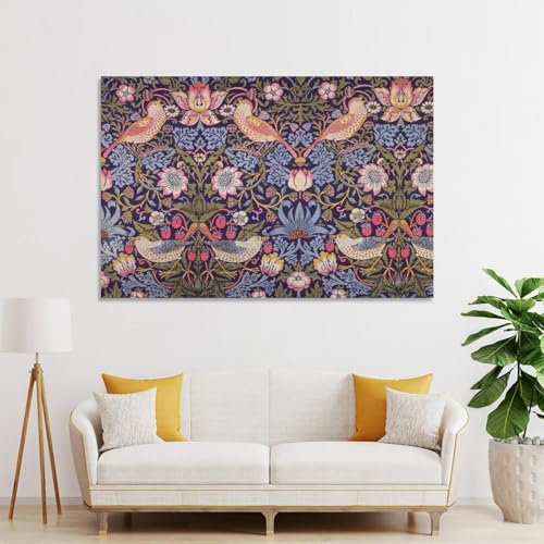 Toile William Morris The Strawberry Thief décoration intérieure vintage 50 x 75