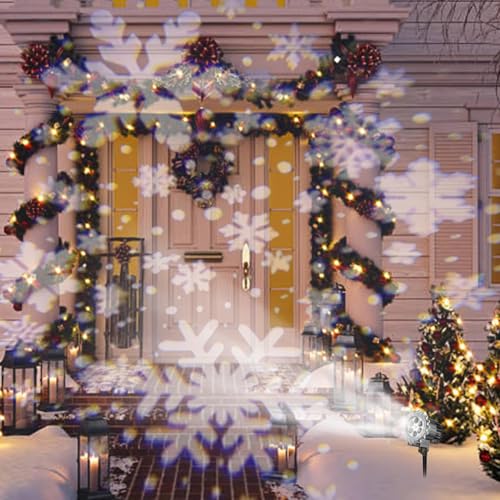 Projecteur de lumière flocons de neige étanche avec télécommande pour maison - 2