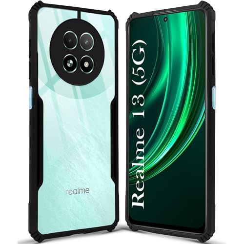Image of Jkobi Back Cover Case for Realme 13 (Shockproof with Polycarbonate Clear Panel | Professional Black)