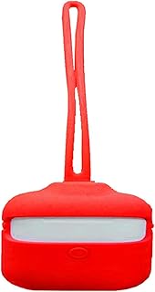 جراب حماية سيليكون بشريطين مع اربطة للرقبة والمعصم لسماعات ايربودز برو من كابسول - احمر