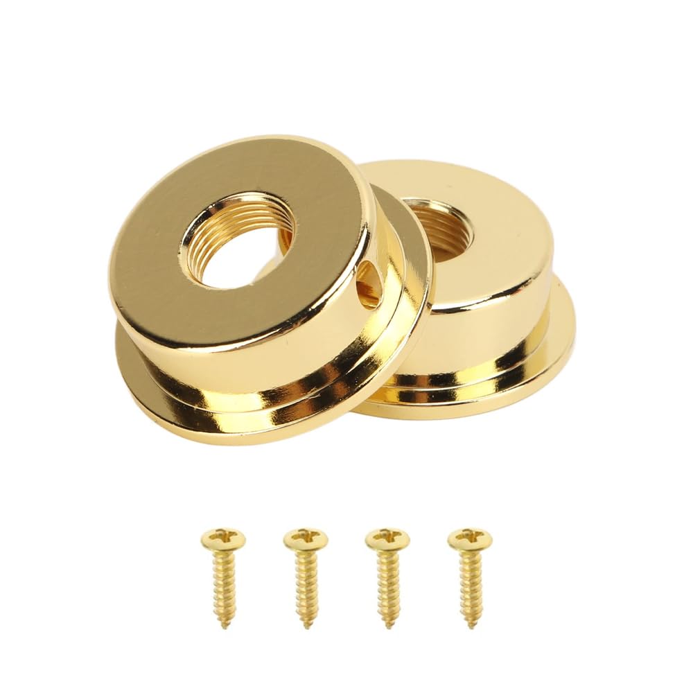 Laroal 2pcs Electric Guitar Jack Cover Electric Guitar Jack Guitar Output Socket Plate Compatible With TELE Style Guitar Musical Instrument Accessories (Gold)