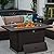 Vakollia Propane Fire Pit Table,44 Inch 55000 BTU Outdoor Gas Fire Pit Rectangular with Glass Wind Guard for Outside Patio Deck (Brown-Aluminum Top)