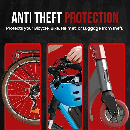 Image of Autofy 4 Digit Number Heavy Duty Wire Cable Lock Anti-Theft Cycle Locks for Bicycle for Multipurpose Use Luggage,Helmet Lock for Mens Bike Cycle Accessories (Neon Green)