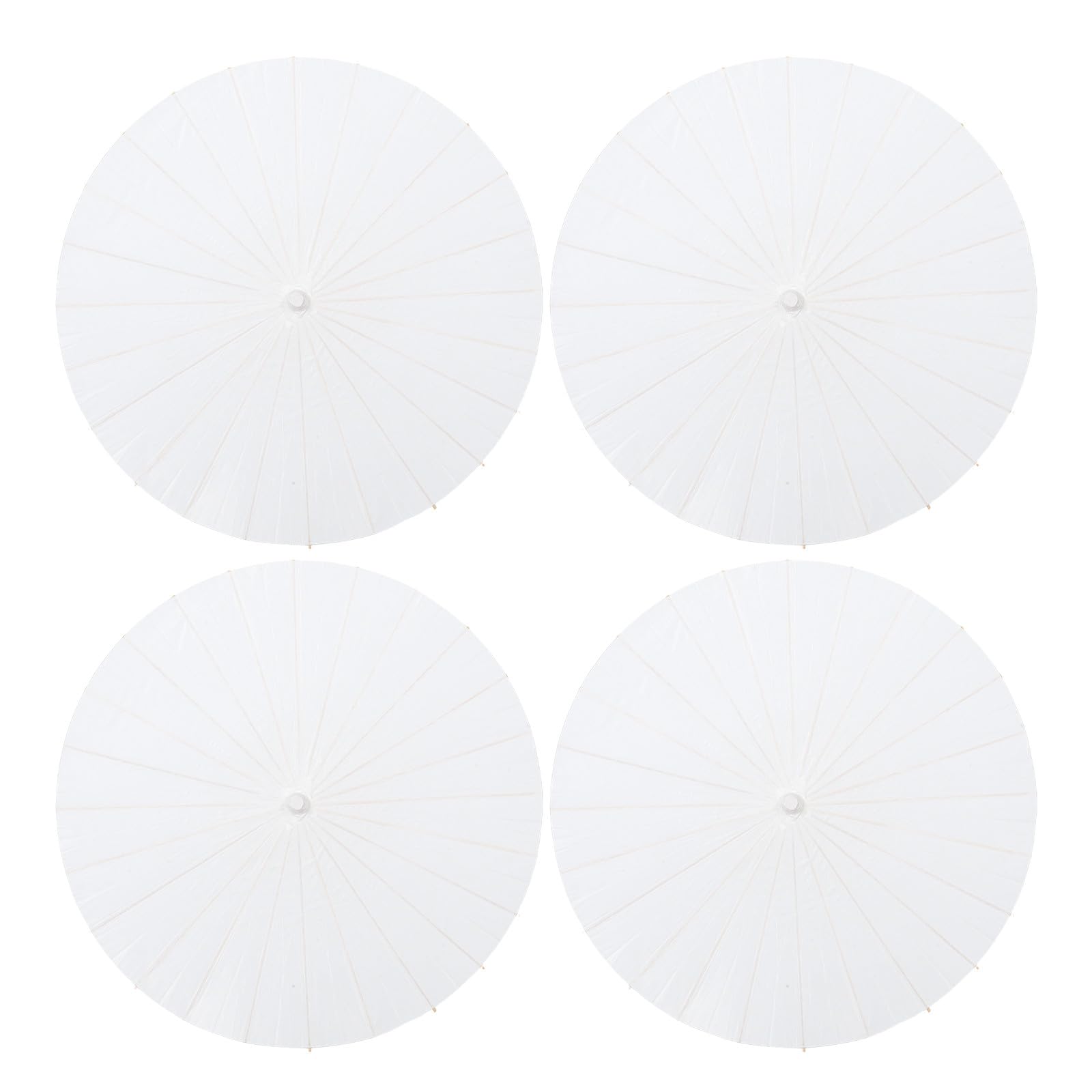 IMIKEYA 4 Stück Weiße Papierschirme aus Papier und Holz im Chinesisch Japanischen Stil 84cm für Selbstgemacht Bastelarbeiten Hochzeitsdeko und Brautpartys im Freien