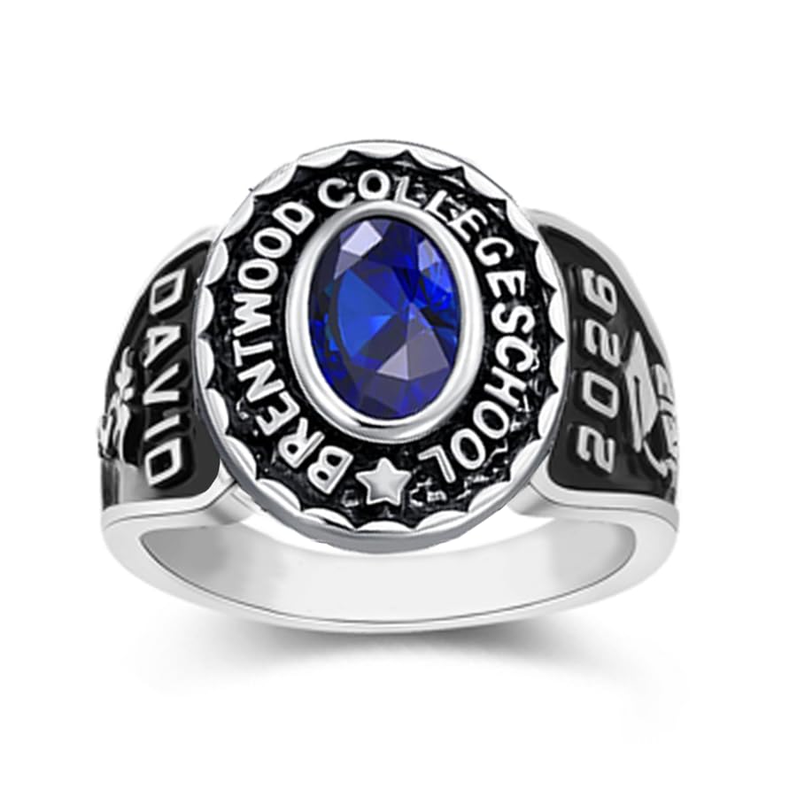 Customized Class Rings for Men Graduation Ring College Ring High School Ring Custom Class Ring for Men University Ring Signet Ring in 10K/14K/18K Gold/Sterling Silver Graduation Rings for Him
