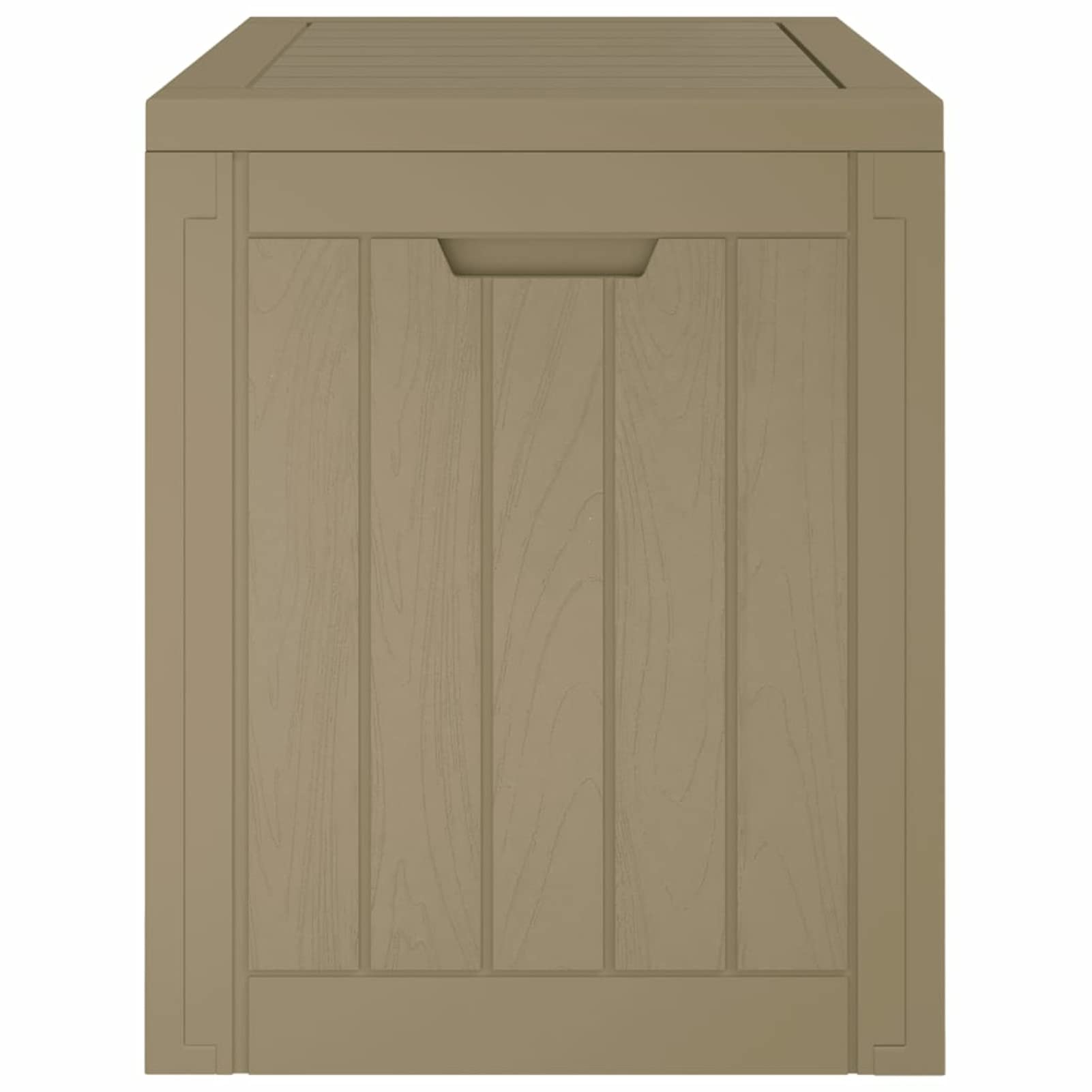 Homgoday Caja de jardín marrón claro 55,5 x 43 x 53 cm polipropileno, muebles, baúles y baúles para exteriores, porta herramientas de jardín, puf de exterior, baúl de exterior