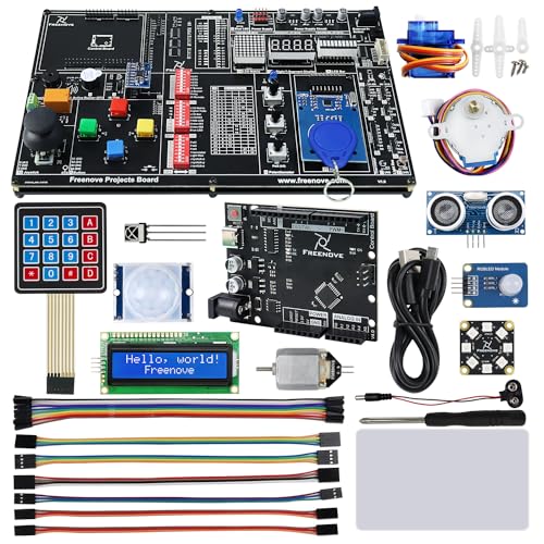 Freenove Projects Kit with Control Board V4 (Compatible with Arduino IDE), 238 Page Detailed Tutorials, 46 Projects, No Soldering, Simple Wiring