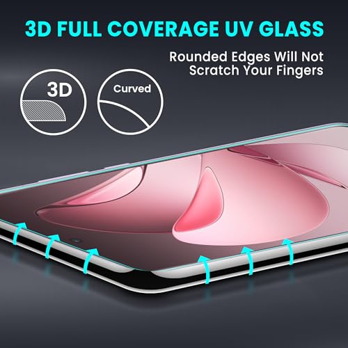 Image of ArmourPro UV Glue Tempered Glass for Oppo Reno 13 Pro - Curved Screen Protector, 9H Anti Scratch, Edge-to-Edge Coverage, HD Clarity, Smooth Touch