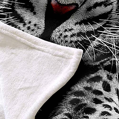 Couverture polaire microfibre facile à laver motif léopard