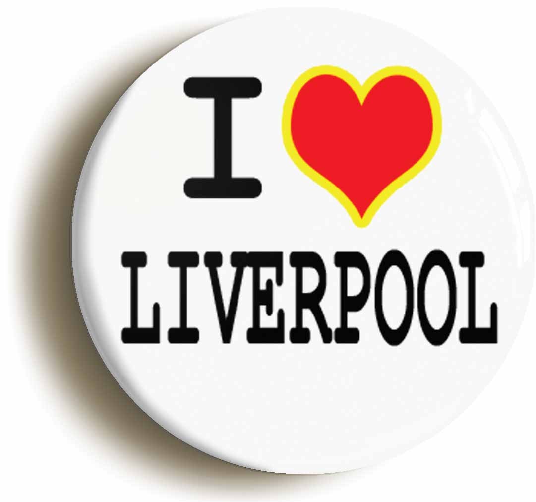 I Heart Love Liverpool Fridge Magnet (Circular 2inch / 50mm Diameter)