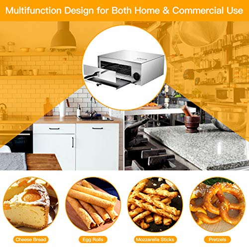 electric pizza oven stainless steel pizza baker with auto shut-off handle removable pizza tray countertop pizza maker for kitchen amp commercial use