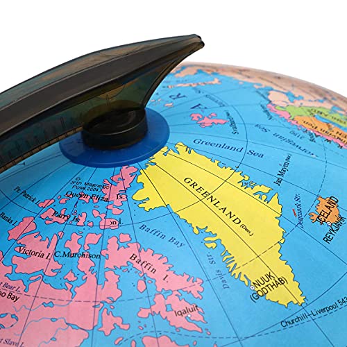 World Globe, 13\'\' Globe Perfect Spinning Globe for Kids, Geography Teachers,Students, Easy Rotating Swivel