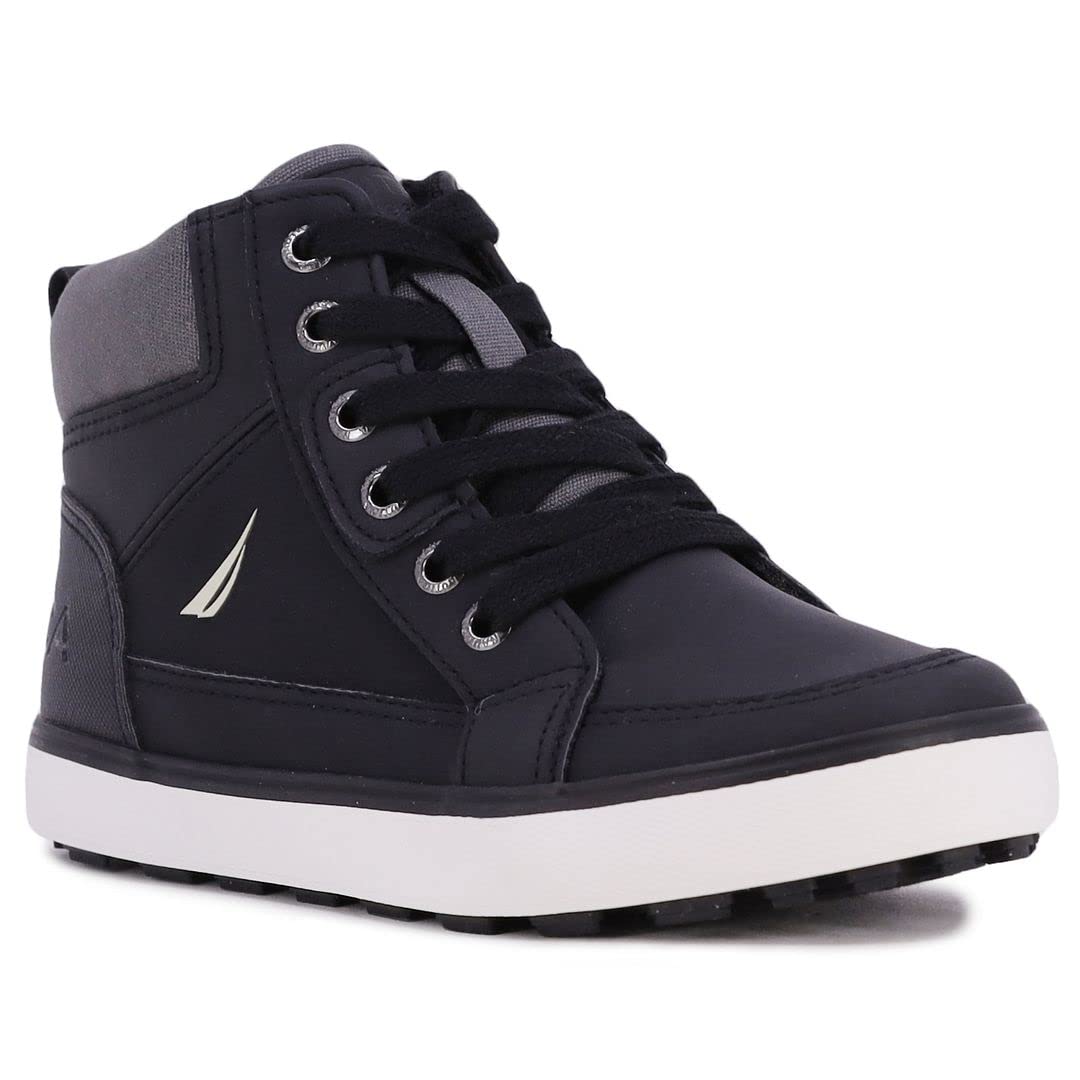 Nautica Kids Horizon Sneaker-Lace Up Fashion Shoe- Boot Like High Top (Big Kid/Little Kid)