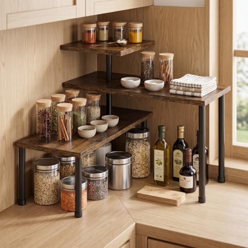 Etagere Angle Cuisine, Étagère D'Angle, Étagère Cuisine, Petite Étagère À Poser Sur Plan De Travail, Gain De Place Demi Etagere, Rangement Plan De...