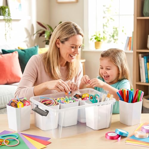 Image of Citylife 17QT Craft Organizers and Storage bins with Lids, Marker Organizer