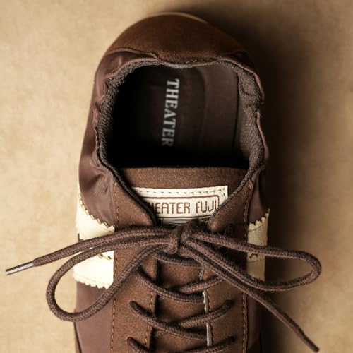 Image of Theater Fuji Casual Sneakers in Suede for Women | Stylish Flat Lace-Up Shoes | Lightweight Comfortable Footwear with Cushioned Insole