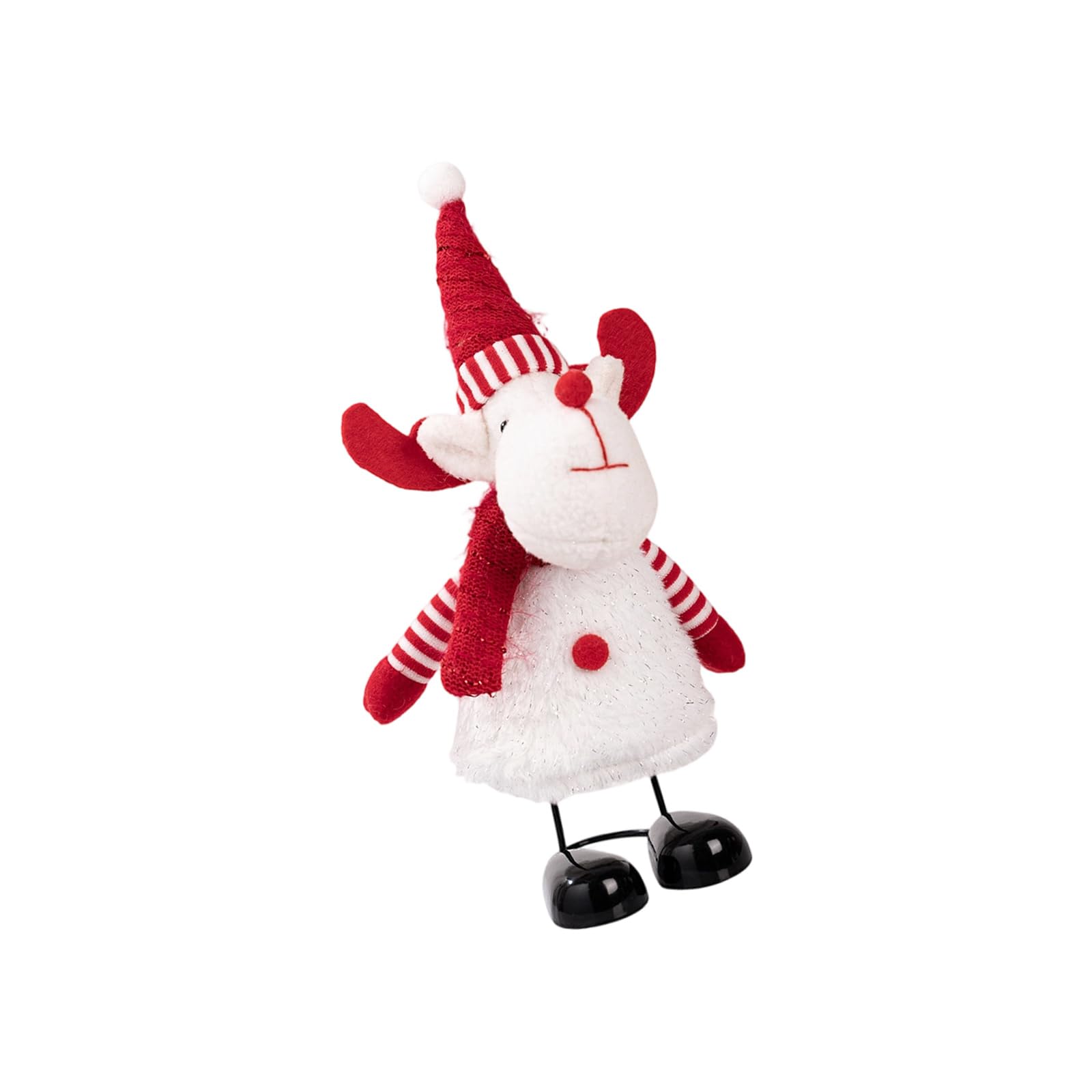 Linvimia Christmas Themed Bouncy Spring Base Snowman Santa Ornament for Holiday Tabletop Shelf Decoration Set Christmas Spring Feet Figurine