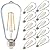 Sunco Lighting 10 Pack ST64 Vintage Edison LED Bulb, 1500 Lumens High Brightness, Dimmable 5000K Daylight, 13W=75W E26 Medium Base - UL Energy Star