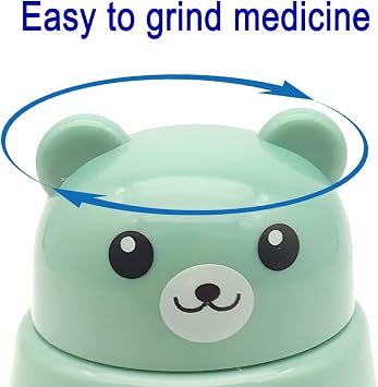 CoaGu Bear Pill Crusher for Elderly - FDA-Compliant Fine Powder, BPA-Free ABS, Easy Grip & Clean, Leakproof Portable Medicine Grinder