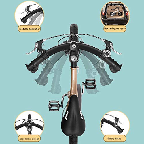 WGYAREAM Kinderfahrrad Jungen Mädchen Fahrrad Kleinkind-Fahrrad Kinder Fahrrad Folding Tragbarer □ Compact-Mädchen des Jungen des Kinderfahrrad Skalierbares Design for Kinder Alter 2-9 Jährige – Bild 3