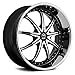 Motiv Milennium 22 Chrome Black Wheel / Rim 5x4.5 & 5x120 with a 40mm Offset and a 74.1 Hub Bore. Partnumber 408CB-2215740