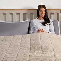 Brentfords Weighted Blanket Teddy Fleece, Boys Girls Weighted Blanket Sleep Therapy Anxiety Stress Relief Super Soft Throw - Natural, 125 x 150cm - 4kg