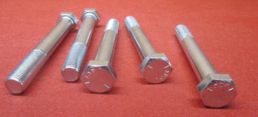 Grade 5 Zinc Steel Hex Bolts RH PT 5/8"-18 x 5.00 Length 5 pcs