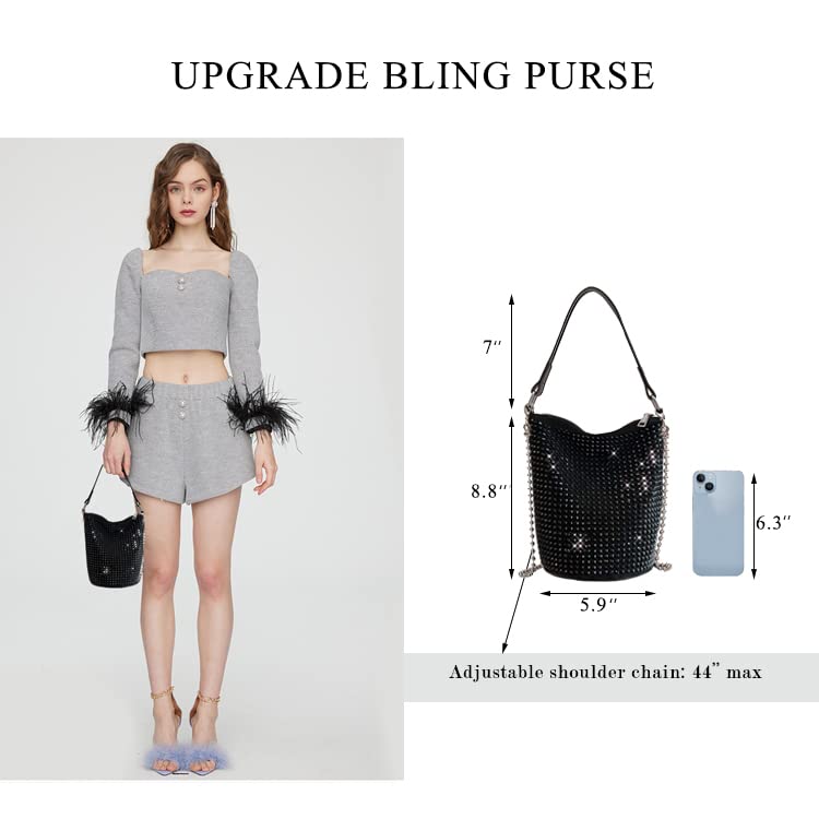 Bolso Hobo Brillante Bydenwely para Mujer miniatura 3