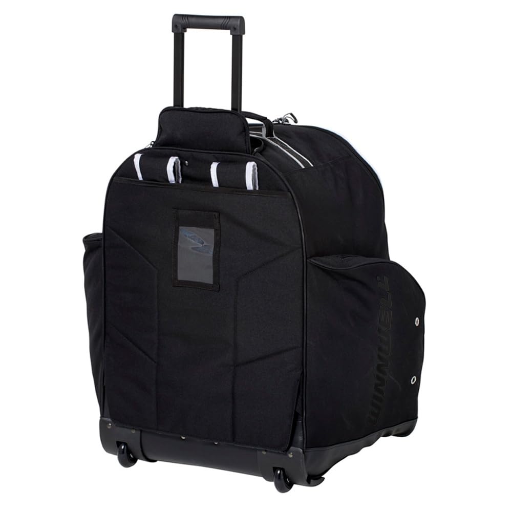 Winnwell Sac à dos à roulettes Pro Senior pour hockey sur glace Noir 46 x 46 x 63,5 cm