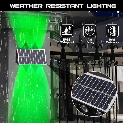 Image of Gigawatts 6 LED Solar Wall Light with 2W Panel On /Off Botton & 1.5Ah Battery Water Resistant Decor Deck Fence Lights Flood Lamp for Home Garden Terrace Patio (Set of 1, RGB)