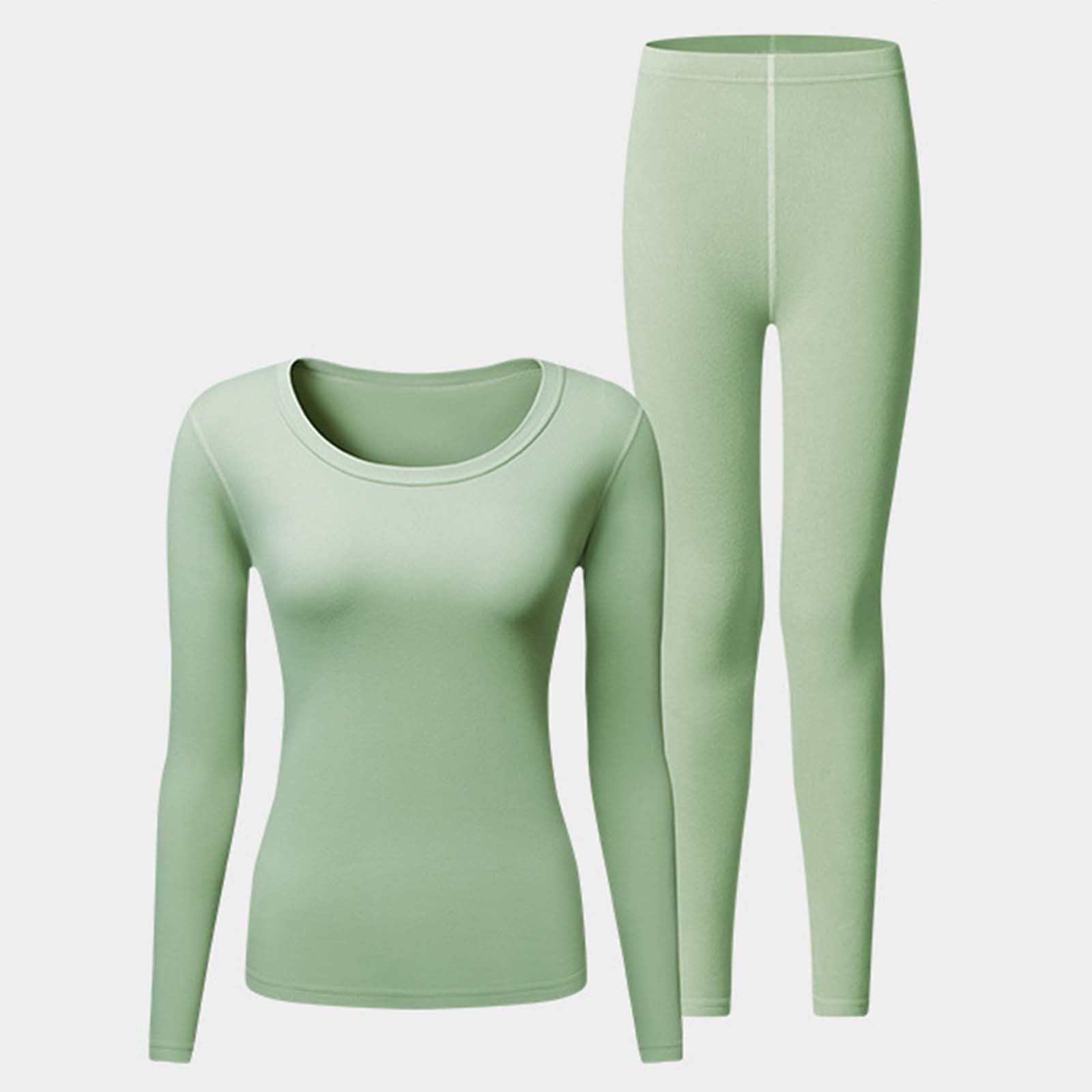 CMBSSTFC Ensemble de 2 pièces de Noël pour Femme sous-vêtements Thermiques doublés Couche de Base pour l'hiver Froid Costume Chaud pour la Maison vêtements de Base d'intérieur Tenues Cadeaux