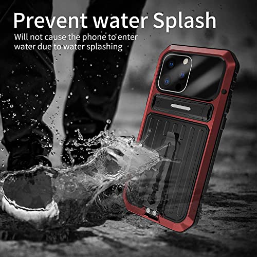 Coque iPhone 13 Pro rouge de qualité militaire robuste avec béquille premium - 3