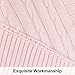 NTBAY 100% Pure Cotton Cable Knit Throw Blanket, Super Soft Warm 51x67 Knitted Throw Blanket for Couch, Sofa, Chair, Bed - Extra Cozy, Machine Washable, Comfortable Home Decor, Baby Pink
