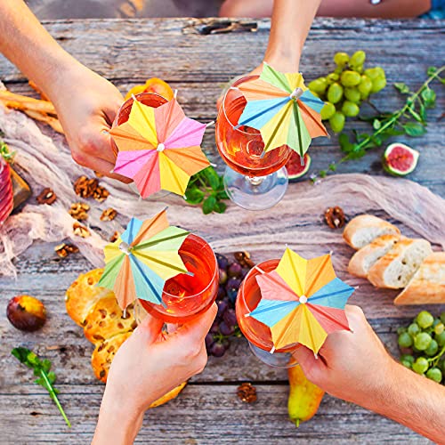 Umbrellas Cocktail Umbrella Drink Picks Octagonal Star-Shaped Paper Parasol Cupcake Toppers Handmade Cocktail Parasol Sticks For Pool Party Favors Supplies Decorations (150 Pieces) #TOP5