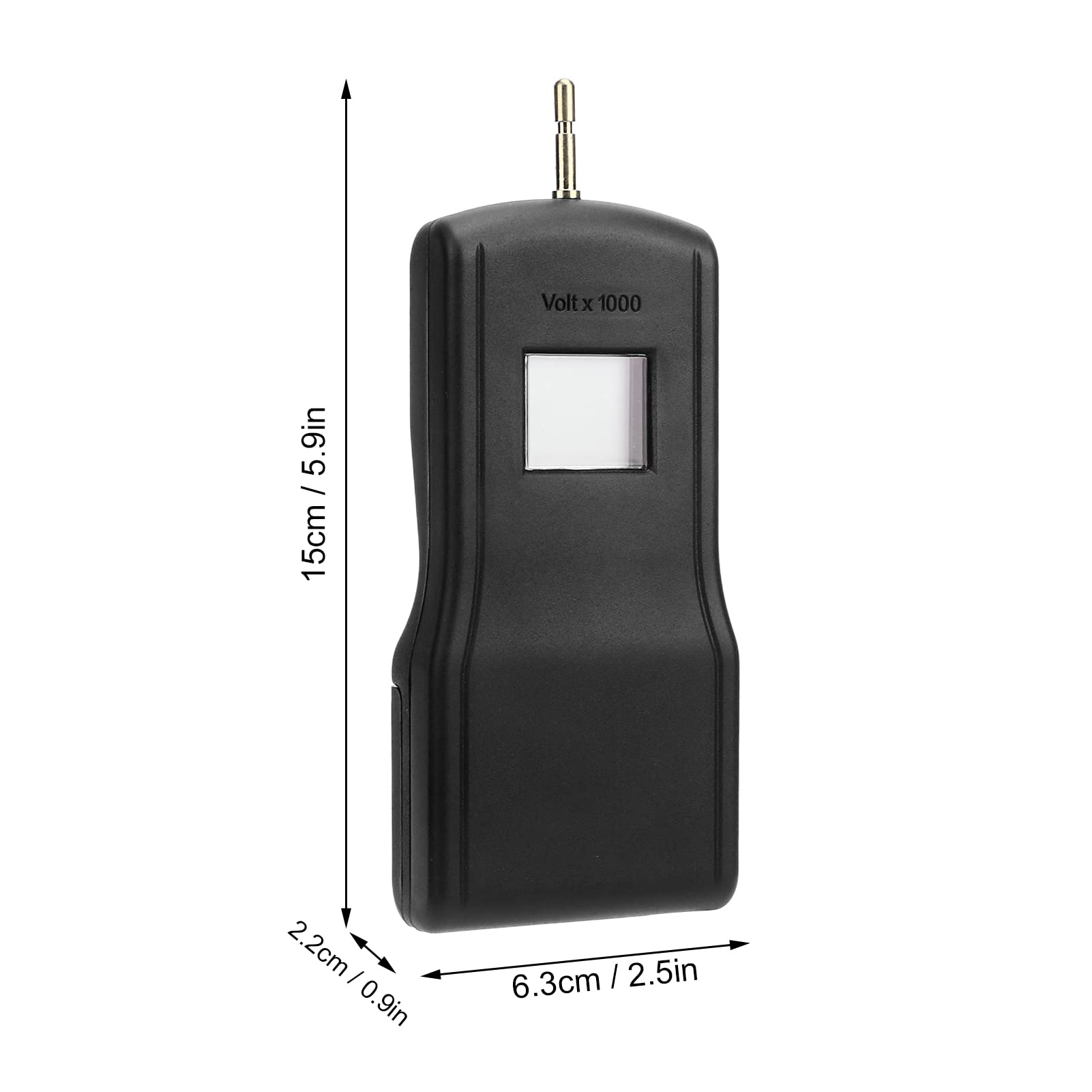 Tester di tensione digitale per recinzioni elettriche, voltmetro ad alta tensione fino a 200-15000 V, tester di tensione per recinzione con ampio display LCD da 15 kV per Farm Garde (nero)
