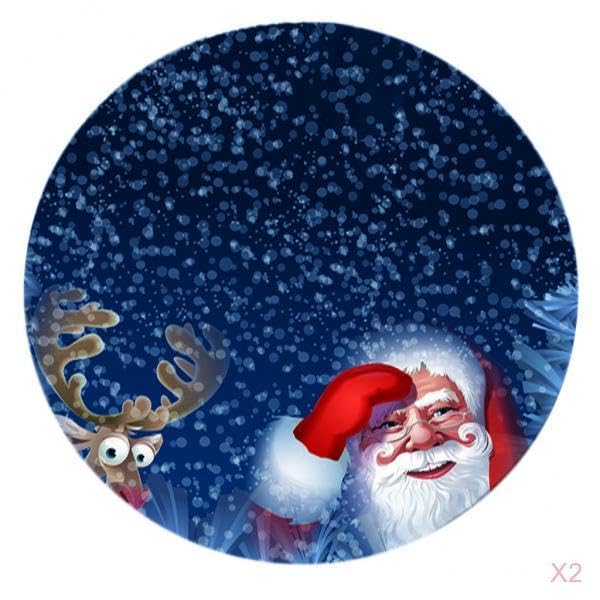 CALANDIS™ 2Pcs Table Cover Cloth for 120Cm Round Dining Tables Santa Clause | Other Home Furniture | Furniture-image-32