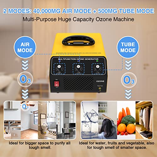 Cameco Ozone Machine 40,000Mg/H Dual Mode, Professional O3 Ozone Deodorizer With Booster Pump, 20,000Mg & 20,000Mg & 500Mg 3 Timers, 7000Sqft, Ideal For Home, Car #TOP1