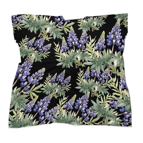 Lupine Flowers Bandana Kerchief for Women Colorful Square Scarf Lightweight Handbags Purse Scarves3