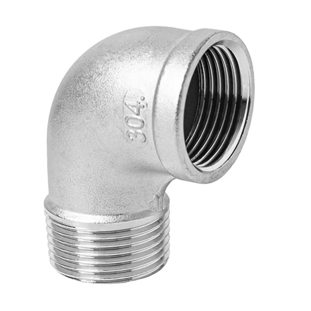 raccordi idraulici， Gomito a 90 gradi da 45 gradi in acciaio inossidabile, connettore a gomito filettato maschio-femmina 304, 1/4" 3/8" 1/2" 3/4" 1" 1-1/4", 1 pezzo(1 Inch)