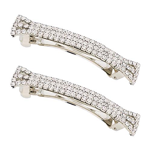 lasenersm Pinzas con Cristales, Pack 2, 7 cm, Plateado miniatura 1