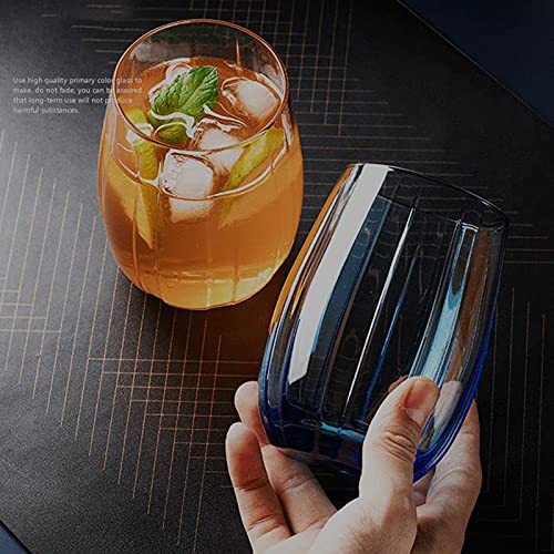 Set de 4 vasos de vidrio color morado 13 oz miniatura 3